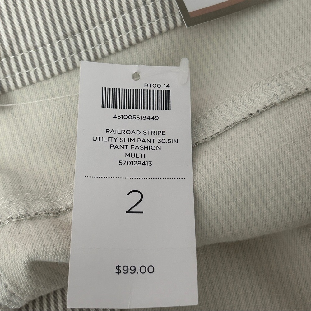 Chico's Pants Striped The Ultimate Fit Flatters Slims Size 2 (12) NEW - Picture 11 of 16